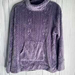 Koolaburra by Ugg Sherpa Patterned Purple Pullover Jacket Cozy Soft Medium